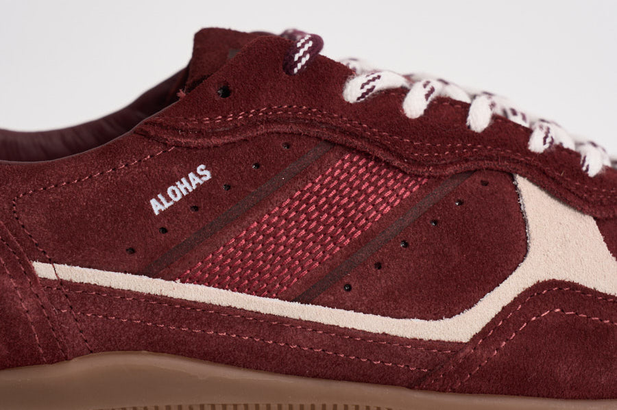 Sneakers donna in suede bordeaux e panna S101114 11 ALOHAS 