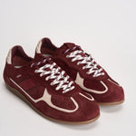 Sneakers donna in suede bordeaux e panna S101114 11 ALOHAS 