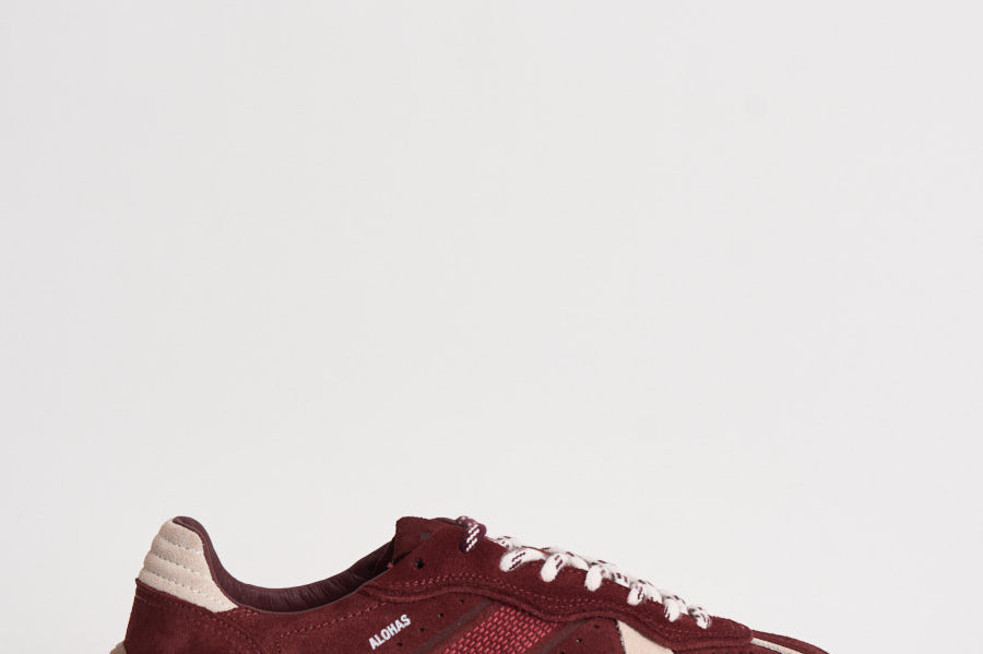 Sneakers donna in suede bordeaux e panna S101114 11 ALOHAS 