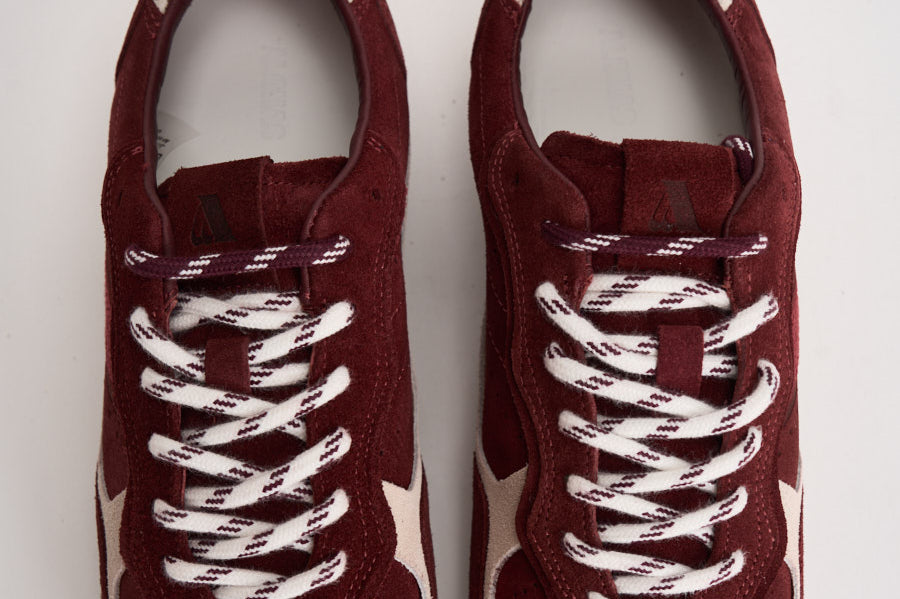 Sneakers donna in suede bordeaux e panna S101114 11 ALOHAS 