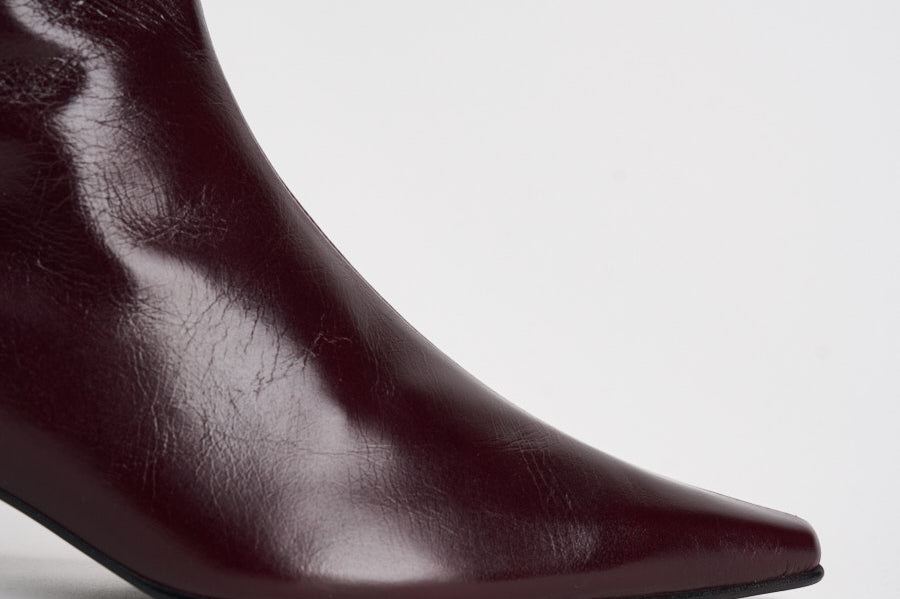 Stivaletti donna in pelle lucida bordeaux. S101164 02 ALOHAS 