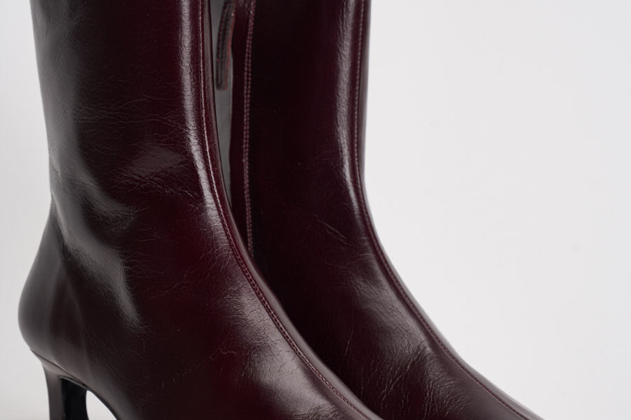 Stivaletti donna in pelle lucida bordeaux. S101164 02 ALOHAS 