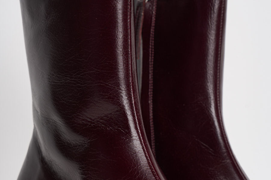 Stivaletti donna in pelle lucida bordeaux. S101164 02 ALOHAS 