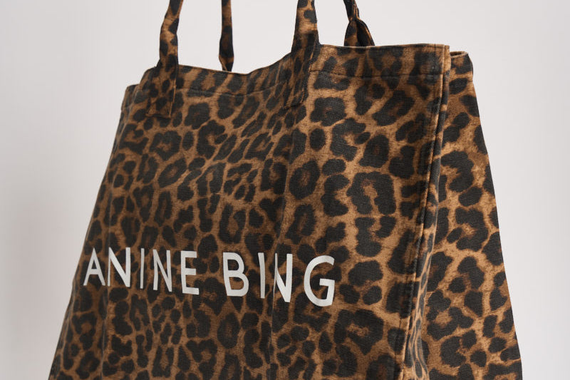 Borsa donna Leo Canvas Tote shopper animalier 11841 MTL59 ANINE BING 