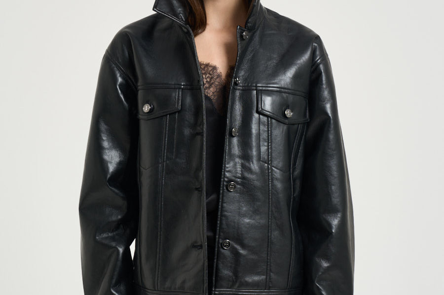 Giacca donna rory in pelle nera 12573 BLK81 ANINE BING 