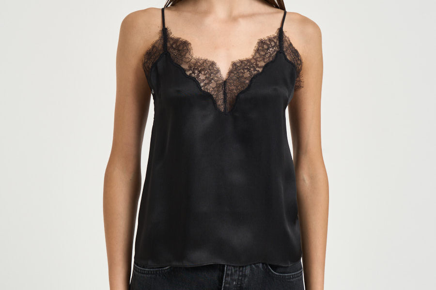 Top donna Mael satinato nero 12602 BLK26 ANINE BING 