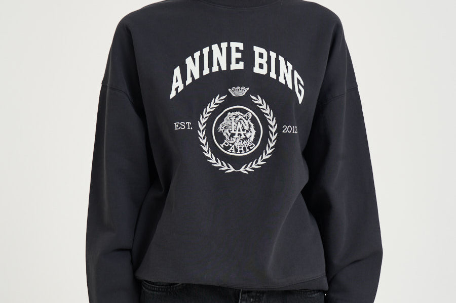 Felpa donna miles Sweatshirt grigio scuro 12679 VTG3 ANINE BING 