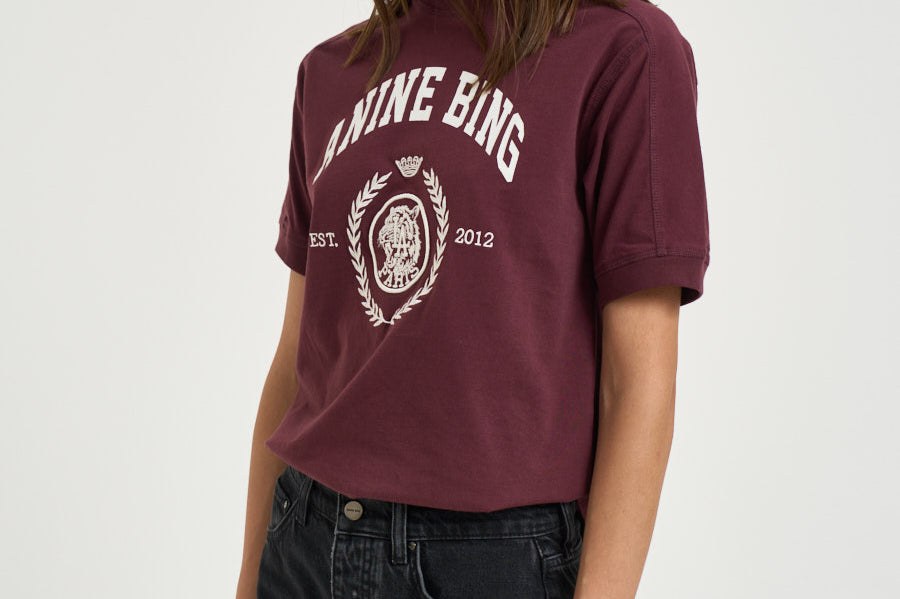 T-shirt donna Jaylin Tee Collegiate bordeaux 12695 BGN28 ANINE BING 
