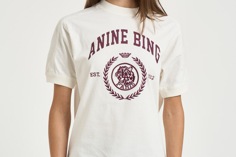T-shirt donna Jaylin Tee Collegiate bianca 12695 WKHA3 ANINE BING 