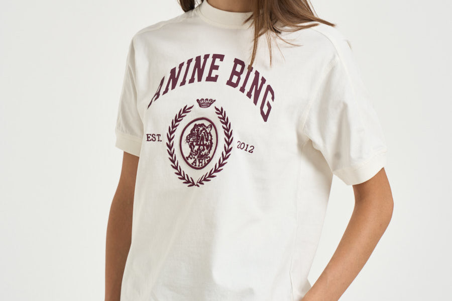 T-shirt donna Jaylin Tee Collegiate bianca 12695 WKHA3 ANINE BING 