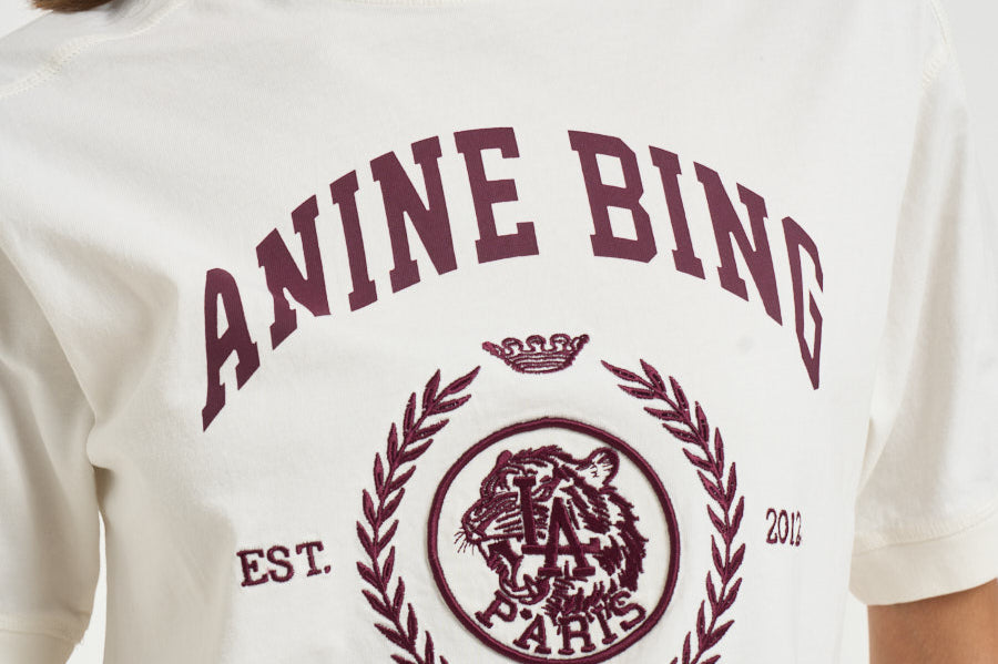T-shirt donna Jaylin Tee Collegiate bianca 12695 WKHA3 ANINE BING 