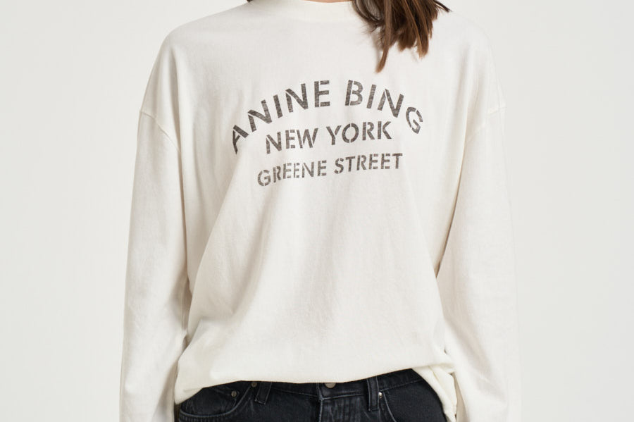 T-shirt donna Ivan Long Sleeve bianca 12755 IVY1 ANINE BING 