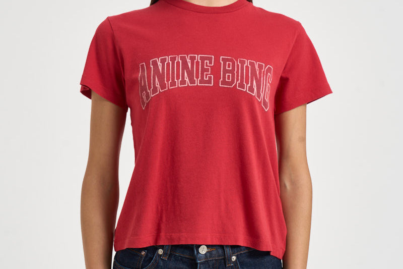 T-shirt donna Shelley Tee con logo rossa 12851 RED29 ANINE BING 