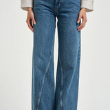 Jeans donna Brie jean wide leg denim blu 12916 WHD94 ANINE BING 