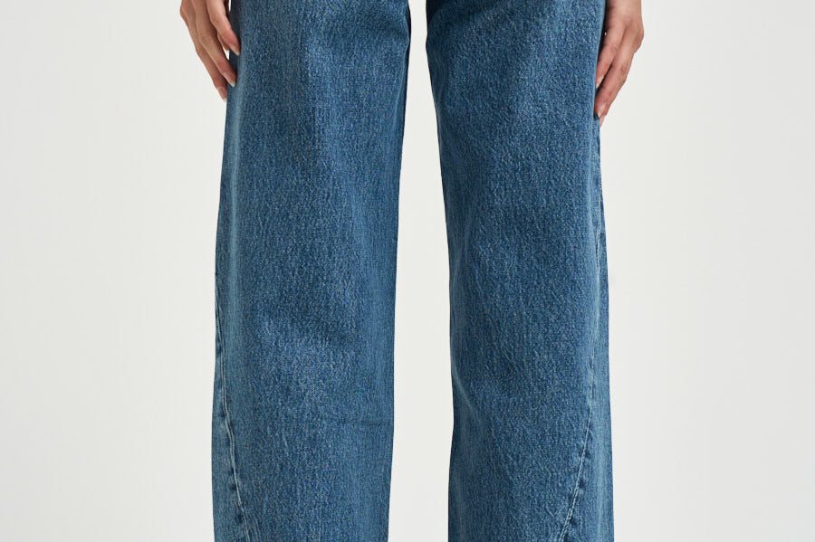 Jeans donna Brie jean wide leg denim blu 12916 WHD94 ANINE BING 