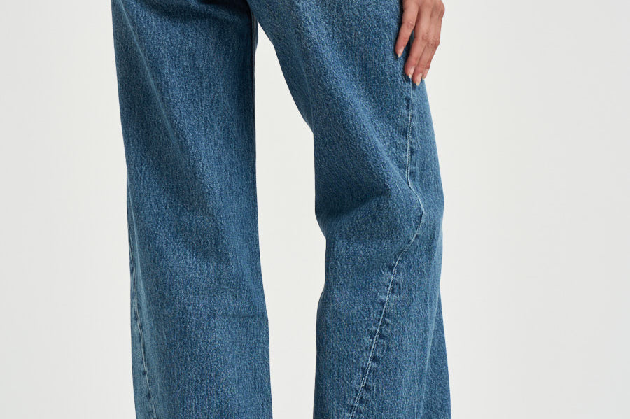 Jeans donna Brie jean wide leg denim blu 12916 WHD94 ANINE BING 