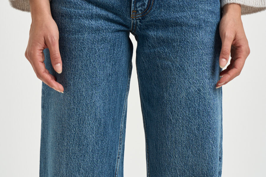 Jeans donna Brie jean wide leg denim blu 12916 WHD94 ANINE BING 