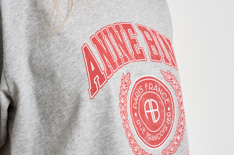 T-shirt donna Cade Tee collegiate girocollo grigia 12981 GRY1 ANINE BING 