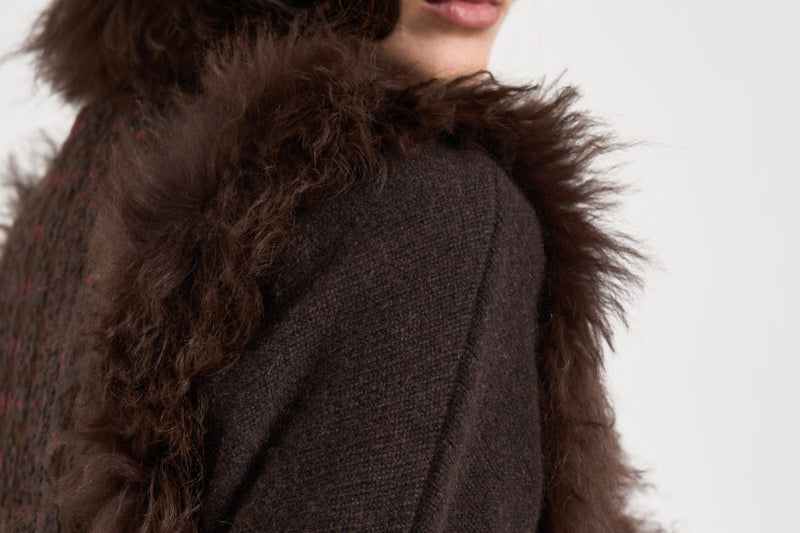 Gilet donna Sando con ricami marrone scuro SANDO1GIL CHOCOLAT ANTIK BATIK 