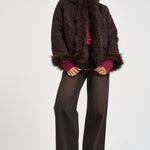 Giacca donna Sando con ricami marrone scuro SANDO1JKT CHOCOLAT ANTIK BATIK 