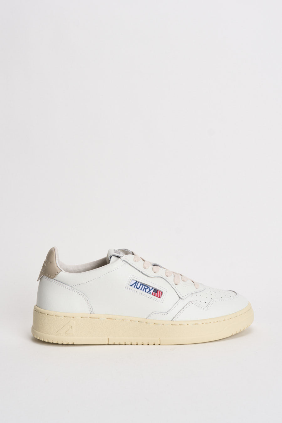 Sneakers uomo Medalist low bianca e tortora AULM LL27 AUTRY 