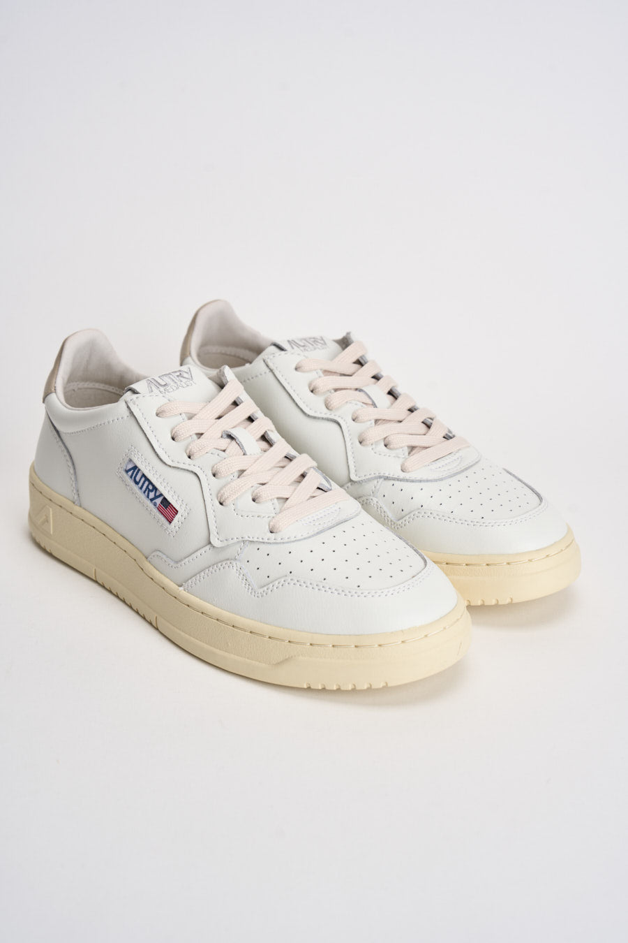 Sneakers uomo Medalist low bianca e tortora AULM LL27 AUTRY 