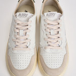 Sneakers uomo Medalist low in suede beige e verde AULM LS17 AUTRY 