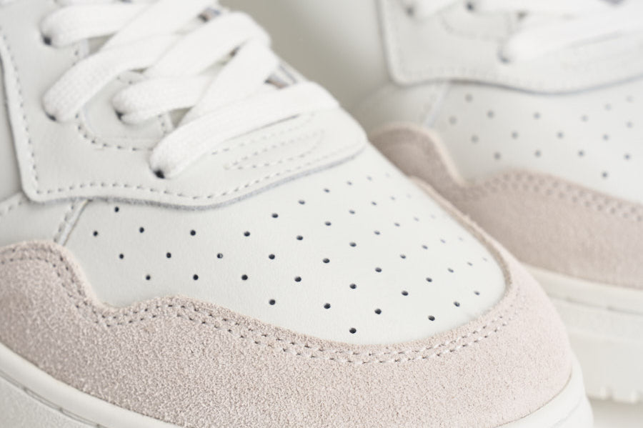 Sneakers uomo Medialist Low in pelle bianca e beige AULM LS30 AUTRY 