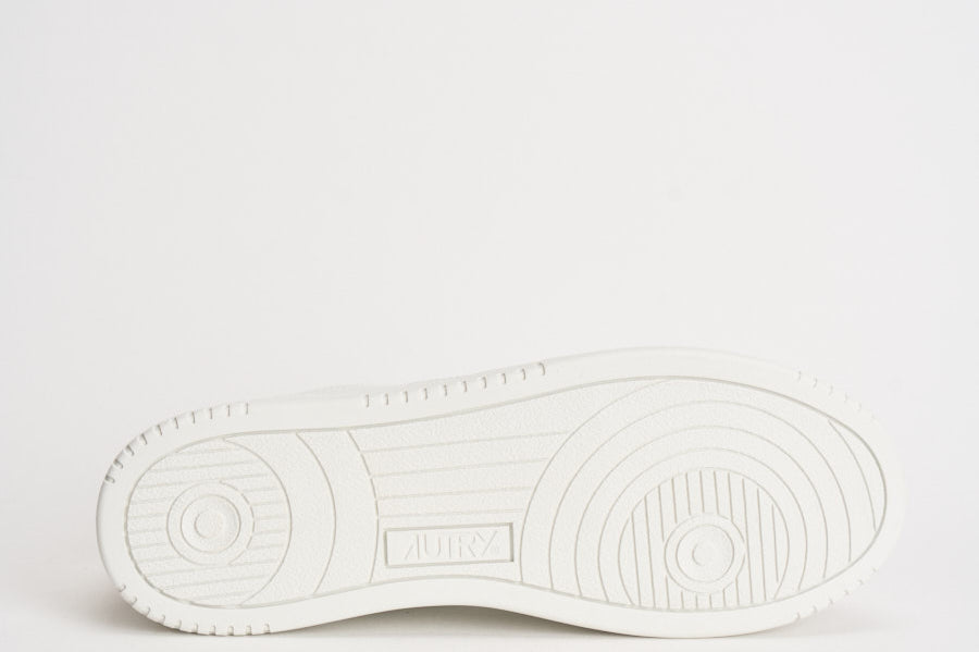 Sneakers uomo Medialist Low in pelle bianca e beige AULM LS30 AUTRY 