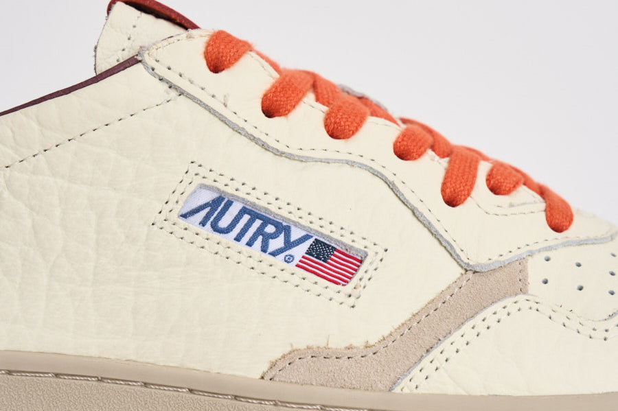 Sneakers uomo Medalist Low bianca e arancione AULM NE17 AUTRY 