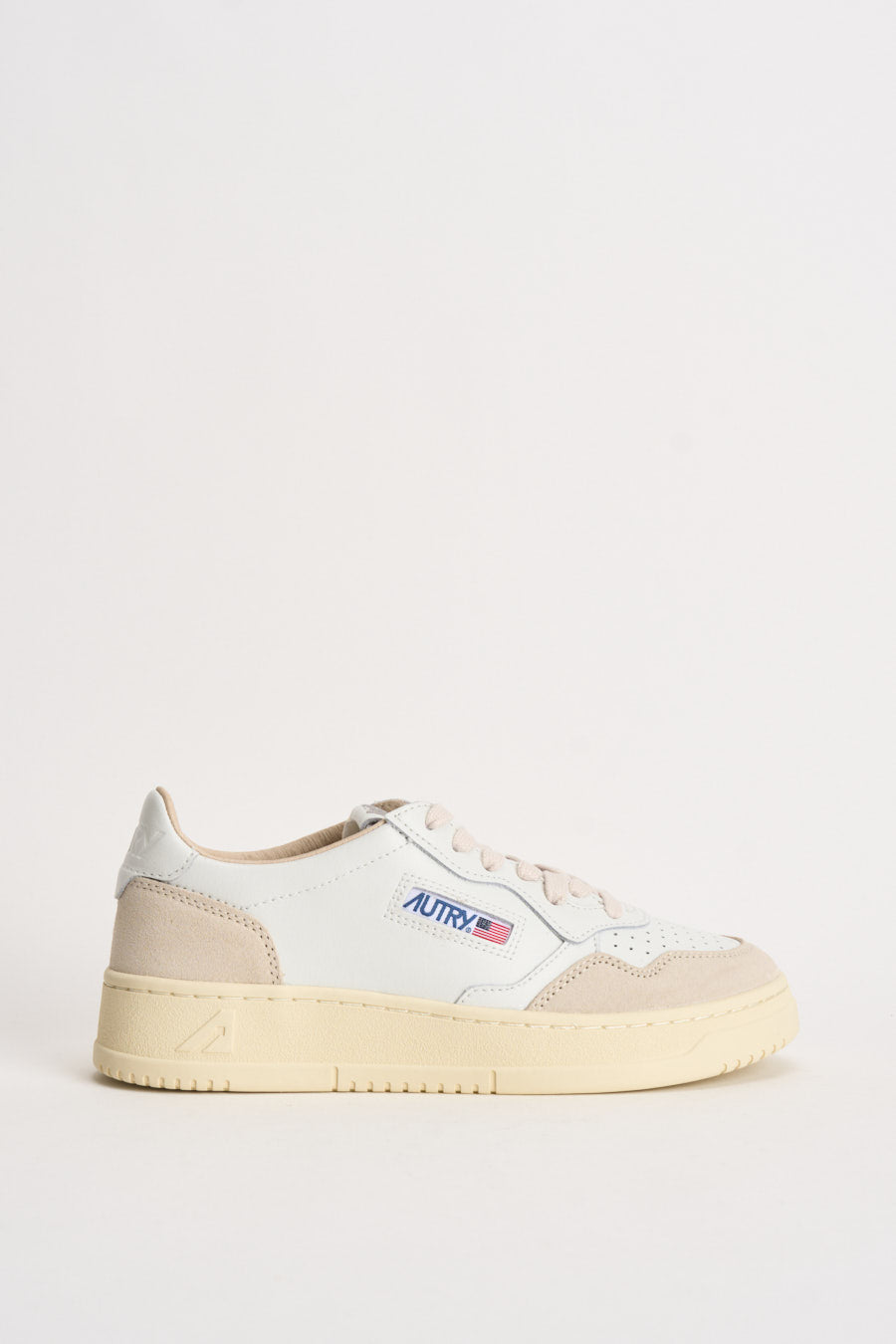 Sneakers donna Medalist Low in suede bianca e panna AULW LS33 AUTRY 