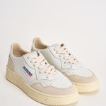 Sneakers donna Medalist Low in suede bianca e panna AULW LS33 AUTRY 