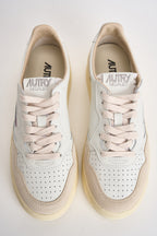 Sneakers donna Medalist Low in suede bianca e panna AULW LS33 AUTRY 