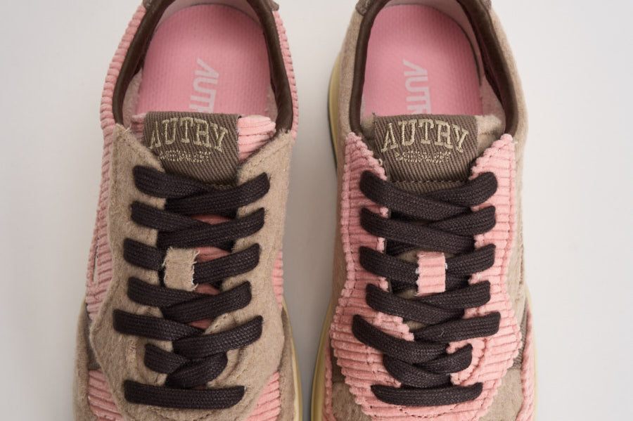 Sneakers Medalist low donna in velluto rosa AULW V101 AUTRY 