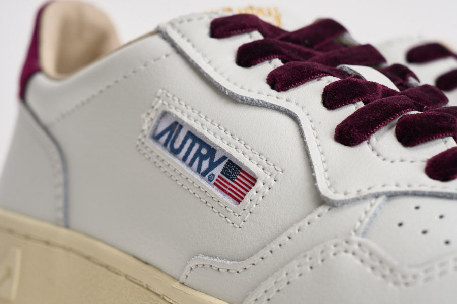 Sneakers donna Medalist in pelle e velluto bordeaux AULW VZ01 AUTRY 