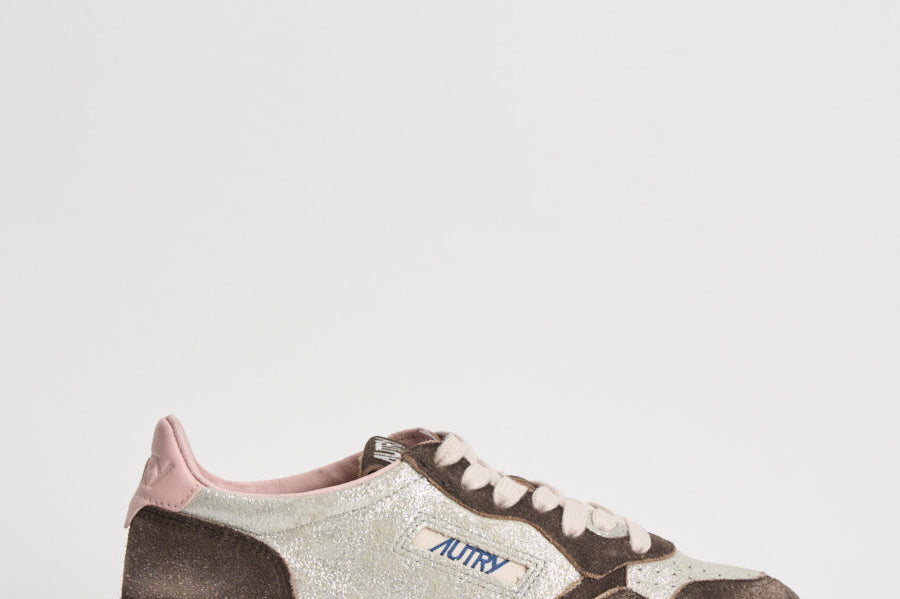 Sneakers donna Medalist Low argento e marrone AULW YB02 AUTRY 