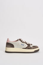 Sneakers donna Medalist Low argento e marrone AULW YB02 AUTRY 