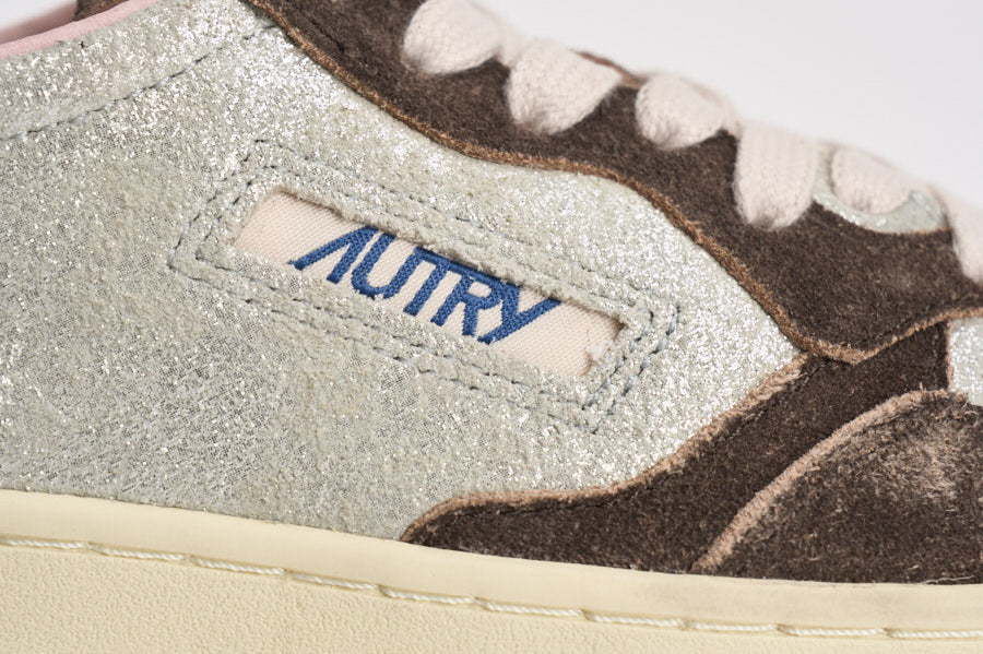 Sneakers donna Medalist Low argento e marrone AULW YB02 AUTRY 
