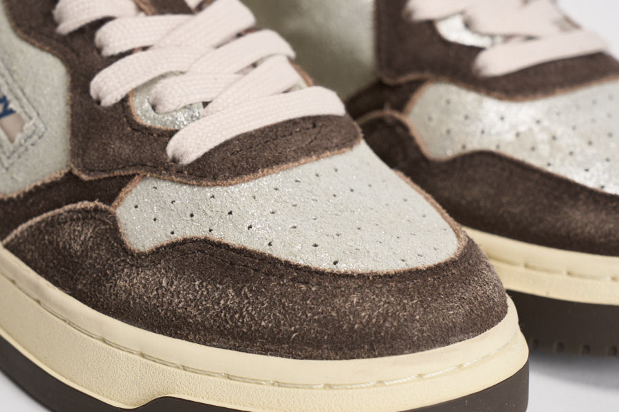 Sneakers donna Medalist Low argento e marrone AULW YB02 AUTRY 