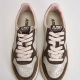 Sneakers donna Medalist Low argento e marrone AULW YB02 AUTRY 