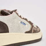 Sneakers donna Medalist Low argento e marrone AULW YB02 AUTRY 