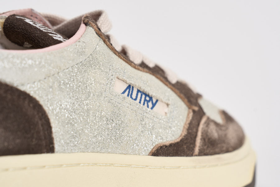 Sneakers donna Medalist Low argento e marrone AULW YB02 AUTRY 