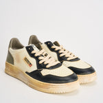 Sneakers uomo Super Vintage bianca, nera e verde militare AVLM SV06 AUTRY 