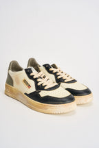Sneakers uomo Super Vintage bianca, nera e verde militare AVLM SV06 AUTRY 