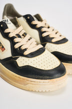 Sneakers uomo Super Vintage bianca, nera e verde militare AVLM SV06 AUTRY 