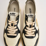 Sneakers uomo Super Vintage bianca, nera e verde militare AVLM SV06 AUTRY 