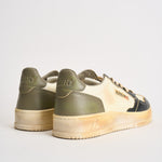 Sneakers uomo Super Vintage bianca, nera e verde militare AVLM SV06 AUTRY 