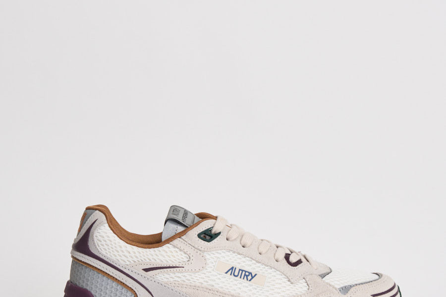Sneakers uomo Hyperway Low in suede panna e bordeaux HYLM CI01 AUTRY 