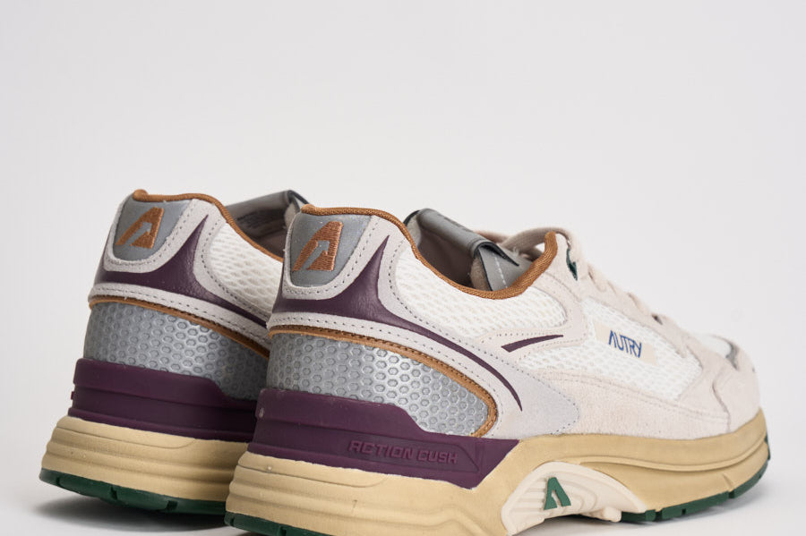 Sneakers uomo Hyperway Low in suede panna e bordeaux HYLM CI01 AUTRY 