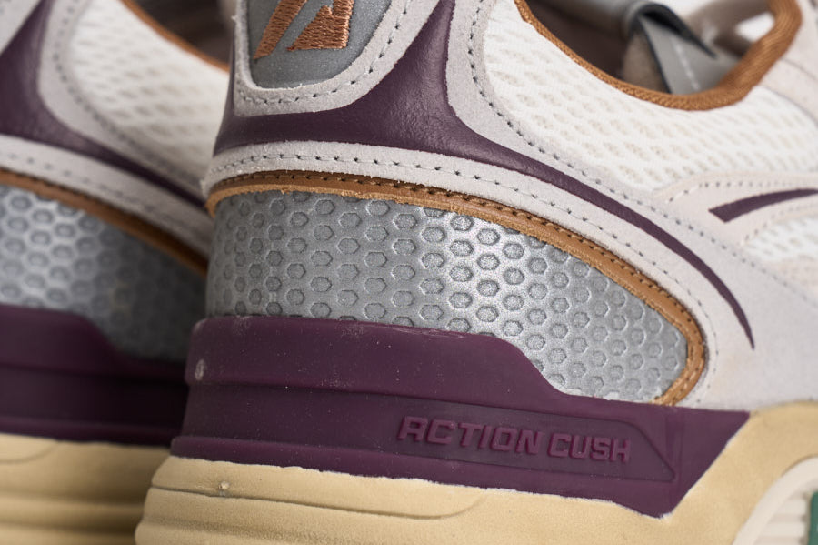 Sneakers uomo Hyperway Low in suede panna e bordeaux HYLM CI01 AUTRY 